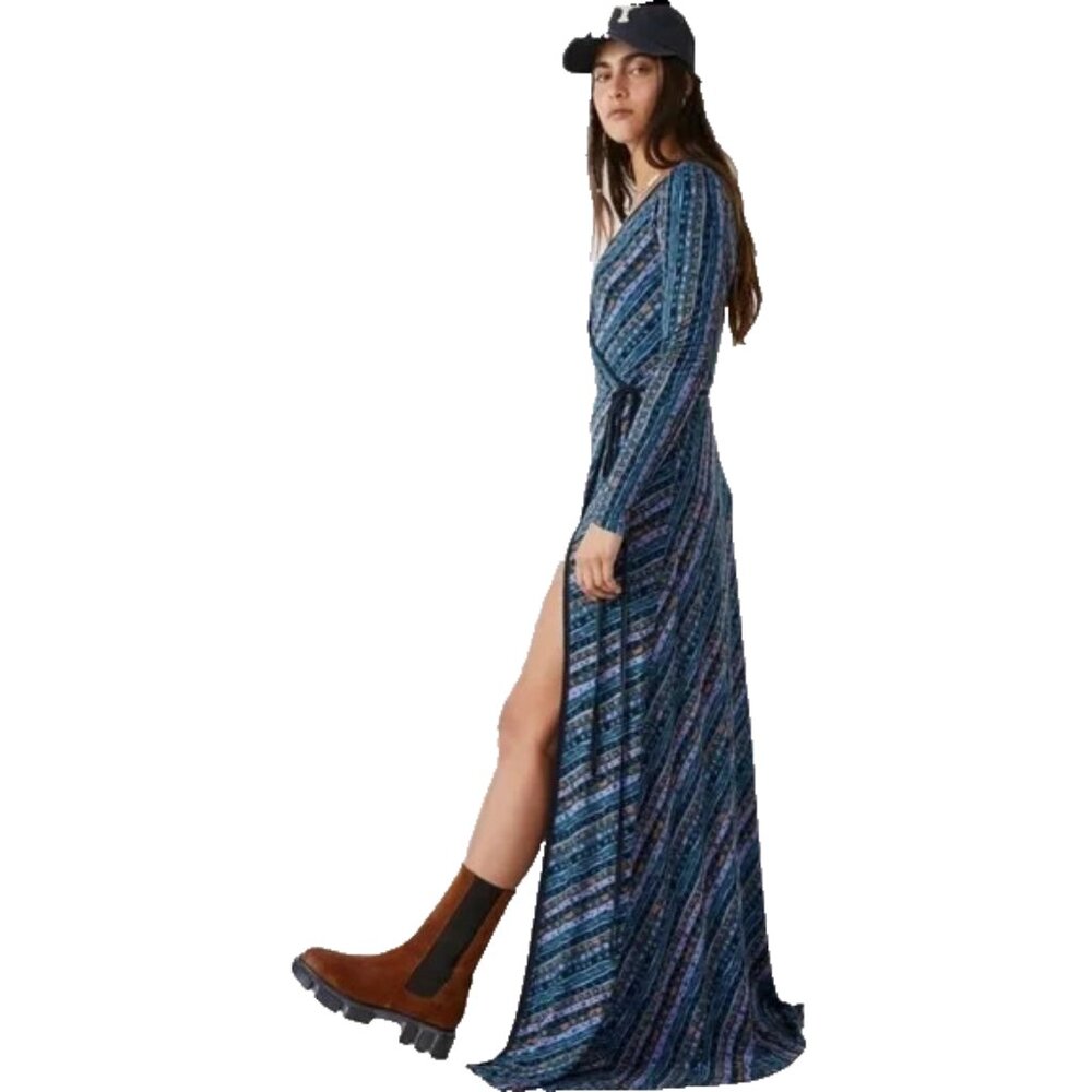 Free People Phoebe Wrap Maxi Dress Women Size S